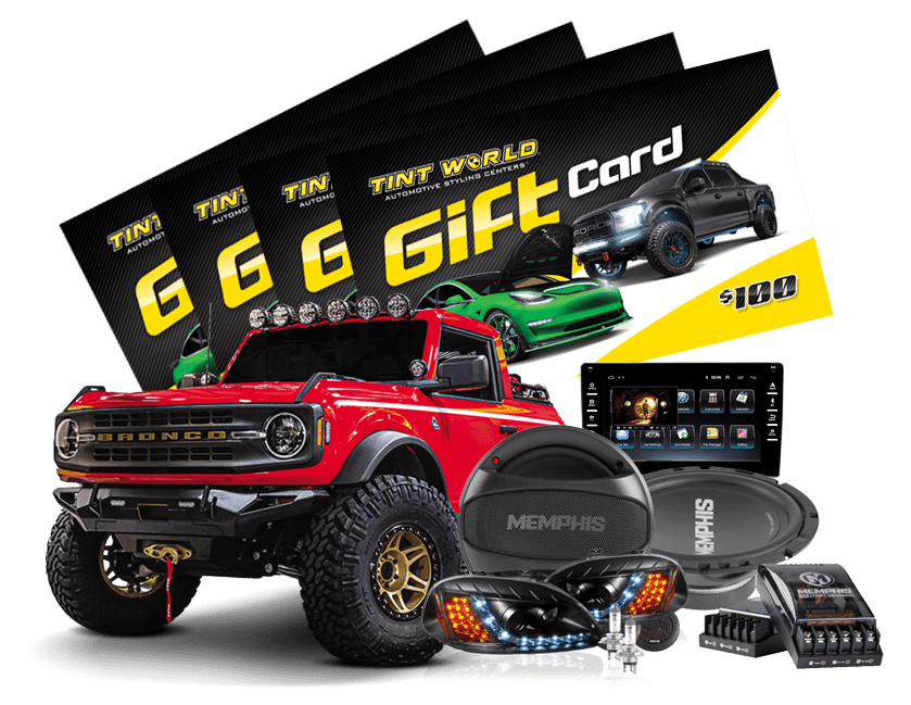 Tint World automotive gift cards, car accessories gift card