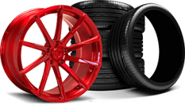 Custom color tires and wheel packages